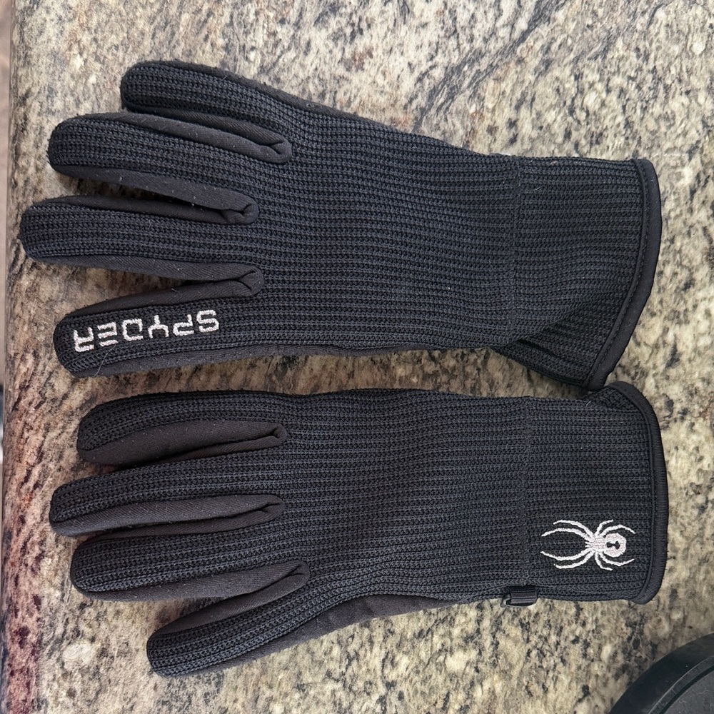Spyder Black Textured Men's Gloves
